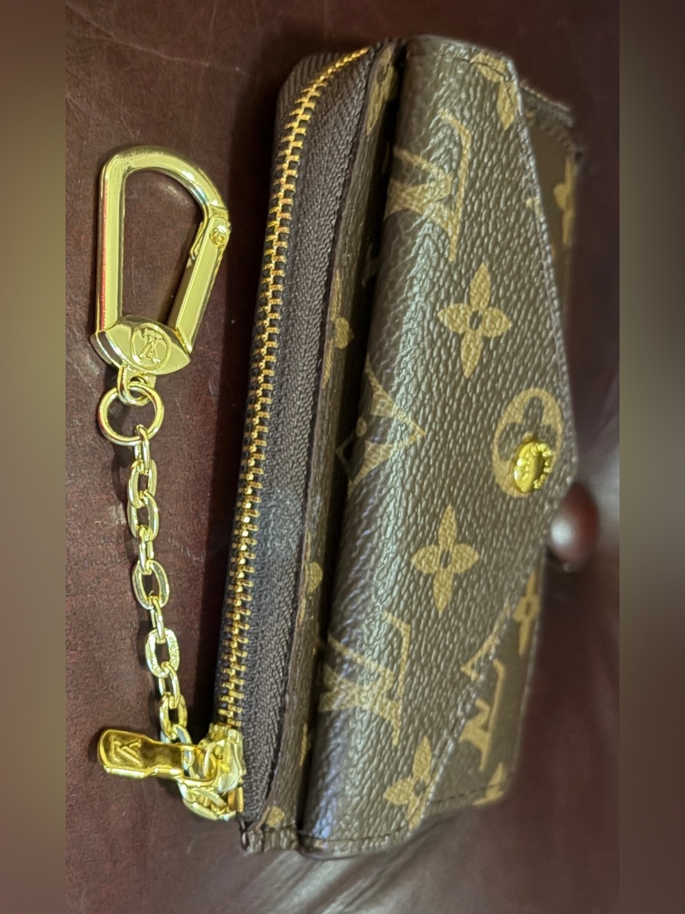 Louis Vuitton Monogram Card & Key Holder in Brown and Gold designers inspired!